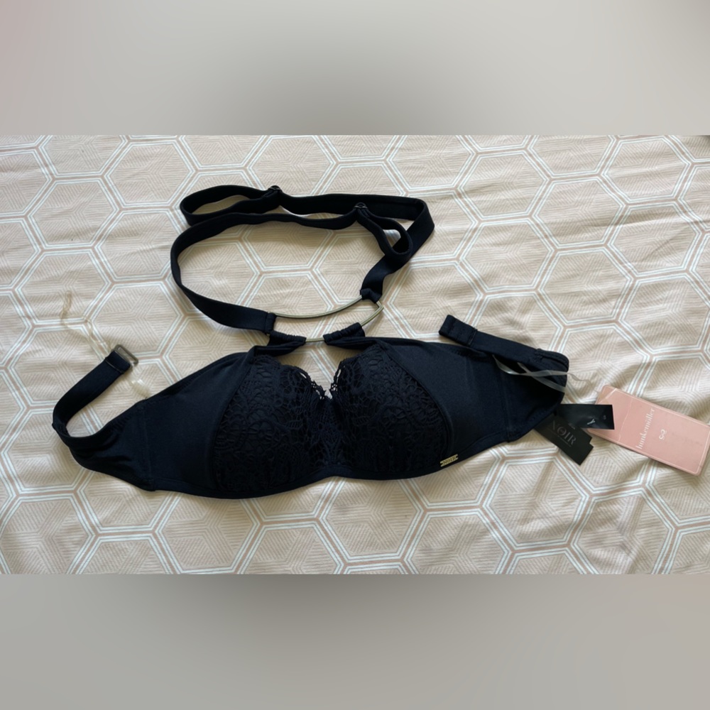 Women’s Freya Spirit Sweetheart Underwire Padded Bikini Top Black Size S 32 B